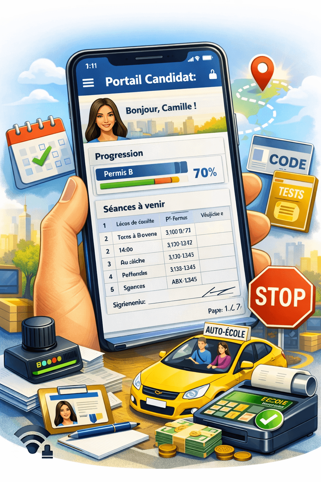 Application candidat — suivi par code QR